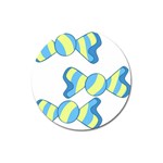 Candy Yellow Blue Magnet 3  (Round)