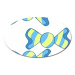 Candy Yellow Blue Oval Magnet