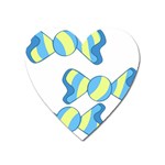 Candy Yellow Blue Heart Magnet