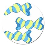 Candy Yellow Blue Magnet 5  (Round)