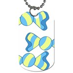 Candy Yellow Blue Dog Tag (One Side)