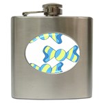 Candy Yellow Blue Hip Flask (6 oz)