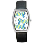 Candy Yellow Blue Barrel Style Metal Watch