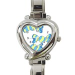 Candy Yellow Blue Heart Italian Charm Watch