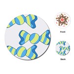 Candy Yellow Blue Playing Cards (Round) 
