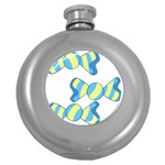 Candy Yellow Blue Round Hip Flask (5 oz)