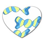 Candy Yellow Blue Heart Mousepads