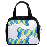Candy Yellow Blue Classic Handbags (2 Sides)
