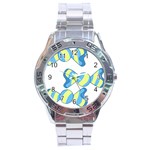 Candy Yellow Blue Stainless Steel Analogue Watch