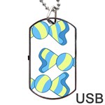 Candy Yellow Blue Dog Tag USB Flash (Two Sides)