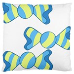 Candy Yellow Blue Large Cushion Case (One Side)