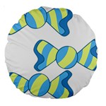 Candy Yellow Blue Large 18  Premium Round Cushions