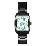 Candy Yellow Blue Stainless Steel Barrel Watch