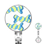 Candy Yellow Blue Stainless Steel Nurses Watch