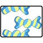 Candy Yellow Blue Double Sided Fleece Blanket (Large) 