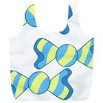 Candy Yellow Blue Full Print Recycle Bags (L) 