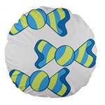 Candy Yellow Blue Large 18  Premium Flano Round Cushions