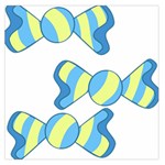 Candy Yellow Blue Large Satin Scarf (Square)