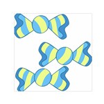 Candy Yellow Blue Small Satin Scarf (Square)