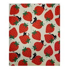 Fruit Strawberry Red Black Cat Shower Curtain 60  X 72  (medium)  by Alisyart