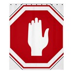Road Sign Stop Hand Finger Shower Curtain 60  x 72  (Medium)  60 x72  Curtain
