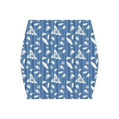 Blue Hawaiian Pattern With Hibiscus Flowers Surf Bodycon Skirt by CoolDesigns