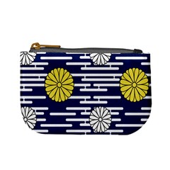 Sunflower Line Blue Yellpw Mini Coin Purses by Mariart