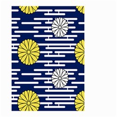 Sunflower Line Blue Yellpw Small Garden Flag (two Sides) by Mariart