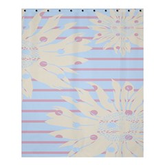 Flower Floral Sunflower Line Horizontal Pink White Blue Shower Curtain 60  X 72  (medium)  by Mariart