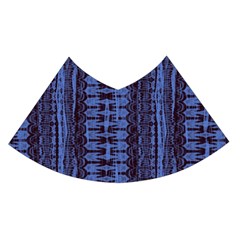 Wrinkly Batik Pattern   Blue Black Flared Midi Skirt by EDDArt