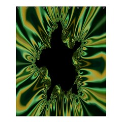 Burning Ship Fractal Silver Green Hole Black Shower Curtain 60  X 72  (medium)  by Mariart