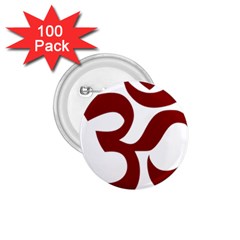 Hindu Om Symbol (dark Red) 1 75  Buttons (100 Pack)  by abbeyz71
