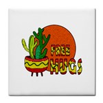 Cactus - free hugs Tile Coasters
