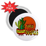 Cactus - free hugs 2.25  Magnets (10 pack) 