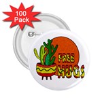 Cactus - free hugs 2.25  Buttons (100 pack) 