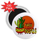 Cactus - free hugs 2.25  Magnets (100 pack) 