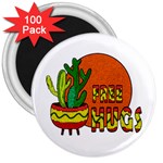Cactus - free hugs 3  Magnets (100 pack)