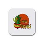 Cactus - free hugs Rubber Coaster (Square) 