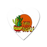 Cactus - free hugs Heart Magnet