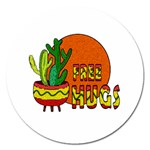 Cactus - free hugs Magnet 5  (Round)