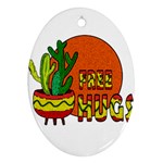 Cactus - free hugs Oval Ornament (Two Sides)