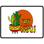Cactus - free hugs Fleece Blanket (Large) 