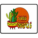 Cactus - free hugs Fleece Blanket (Medium) 