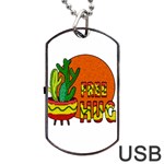 Cactus - free hugs Dog Tag USB Flash (One Side)