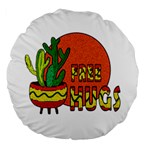 Cactus - free hugs Large 18  Premium Round Cushions
