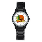 Cactus - free hugs Stainless Steel Round Watch