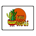 Cactus - free hugs Double Sided Fleece Blanket (Small) 