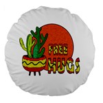 Cactus - free hugs Large 18  Premium Flano Round Cushions