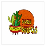 Cactus - free hugs Large Satin Scarf (Square)