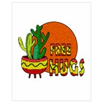 Cactus - free hugs Drawstring Bag (Small)